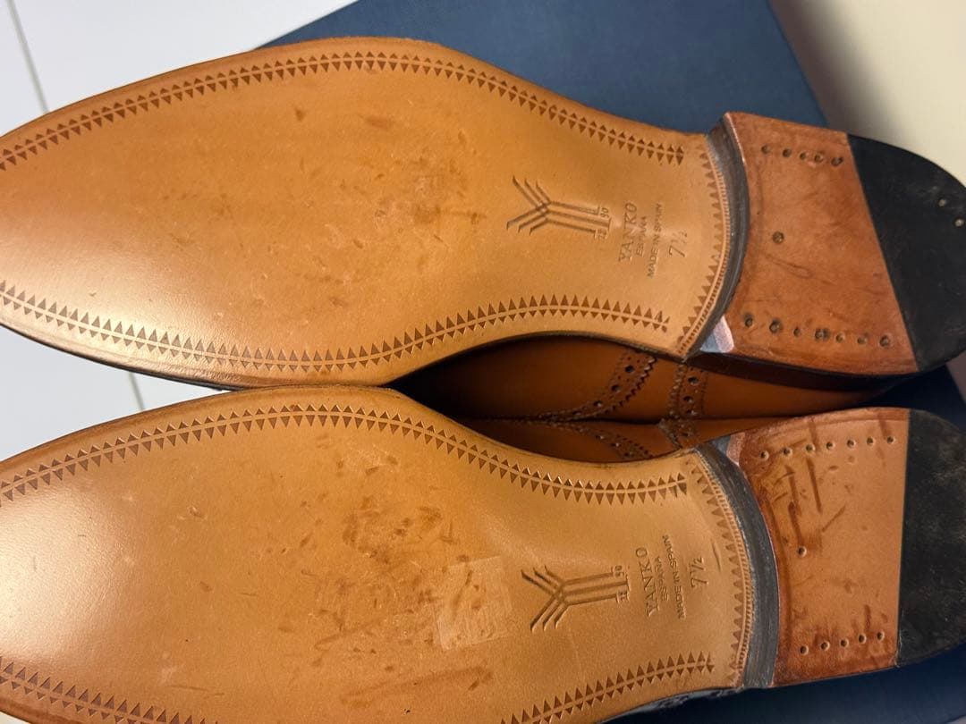 【新品未使用】YANKO ブラウン ウィングチップ シューズ