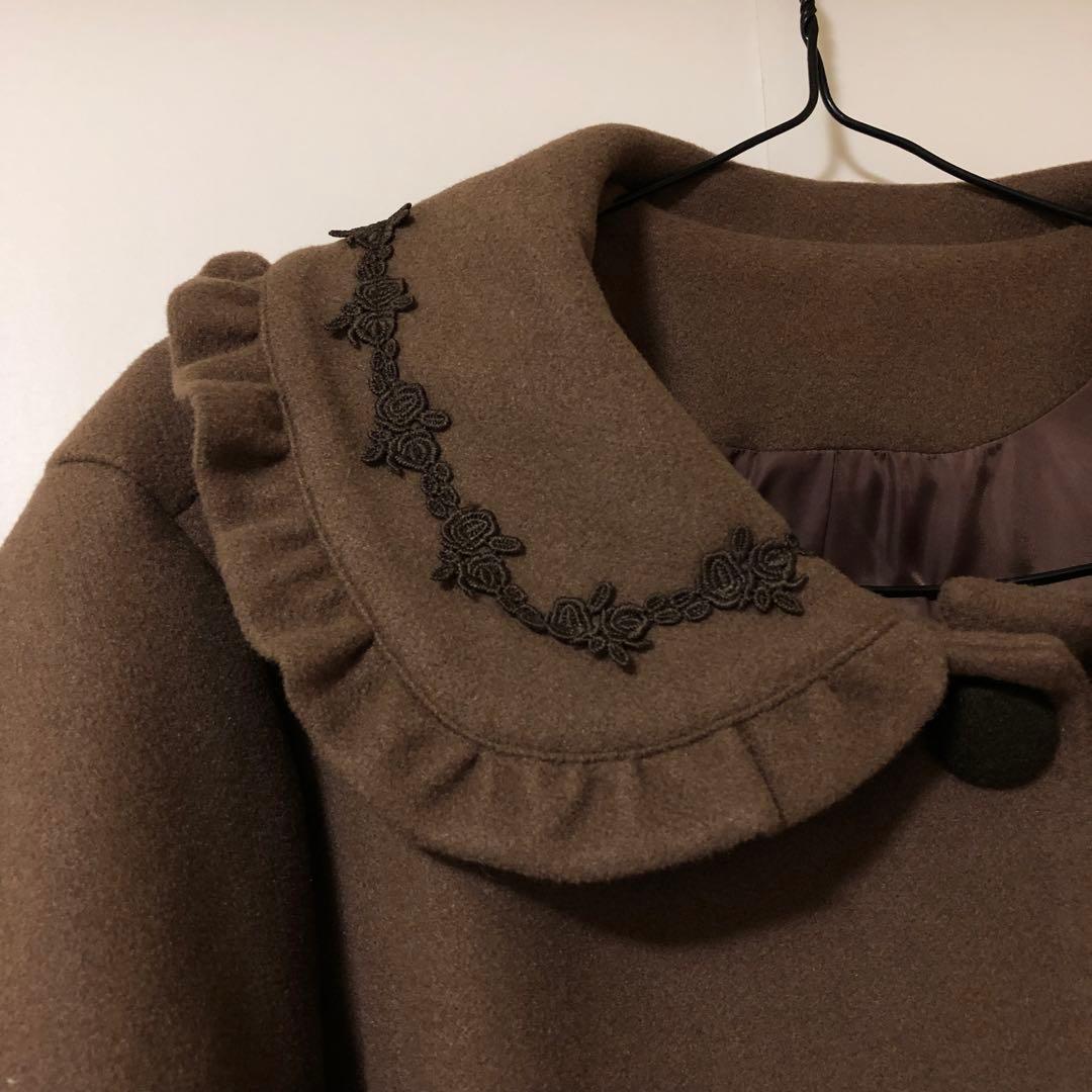 未使用品 青木美沙子 しまむら ロングコート ブラウン 3Lサイズ