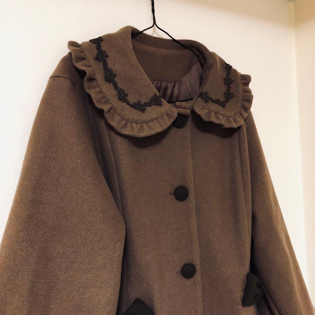 未使用品 青木美沙子 しまむら ロングコート ブラウン 3Lサイズ
