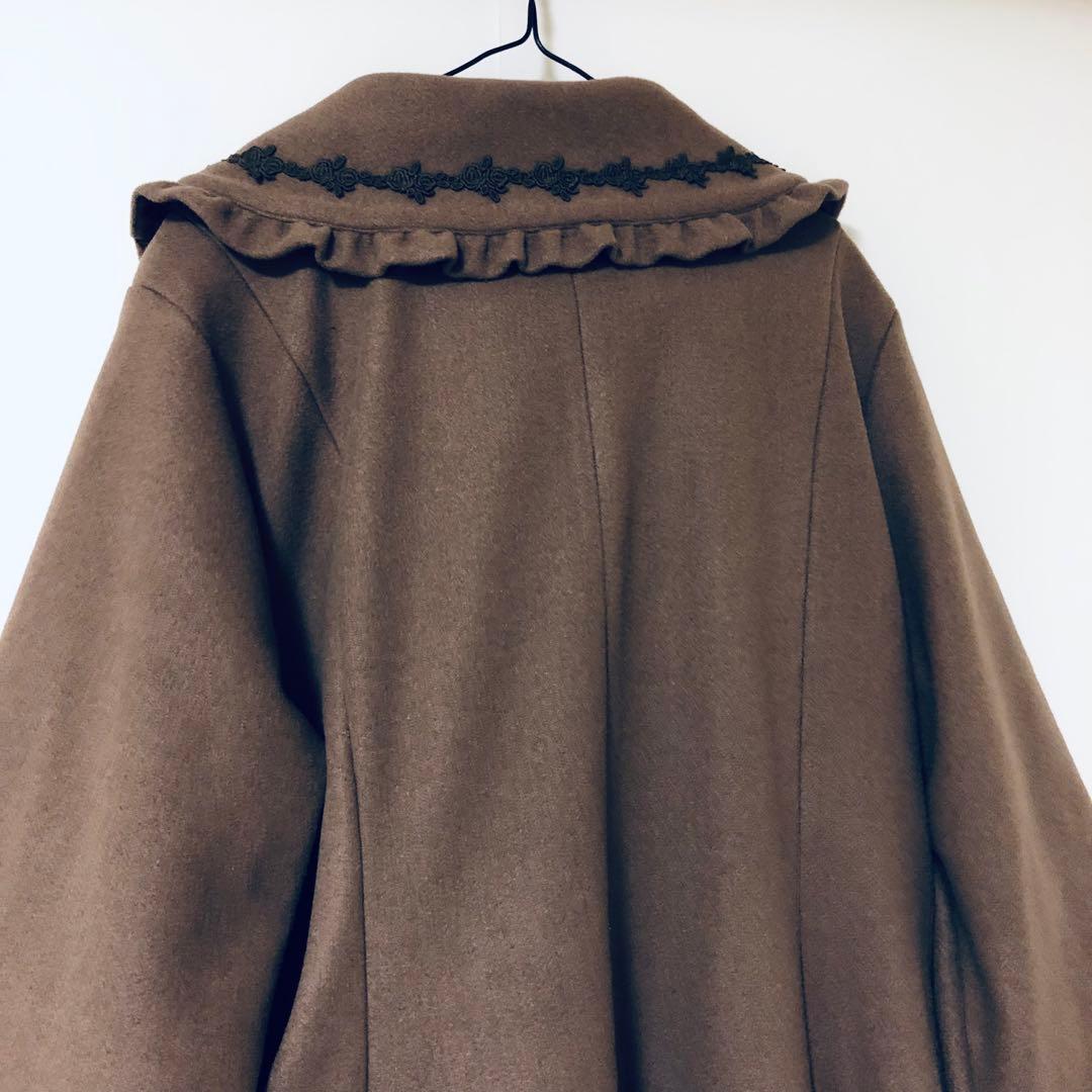未使用品 青木美沙子 しまむら ロングコート ブラウン 3Lサイズ