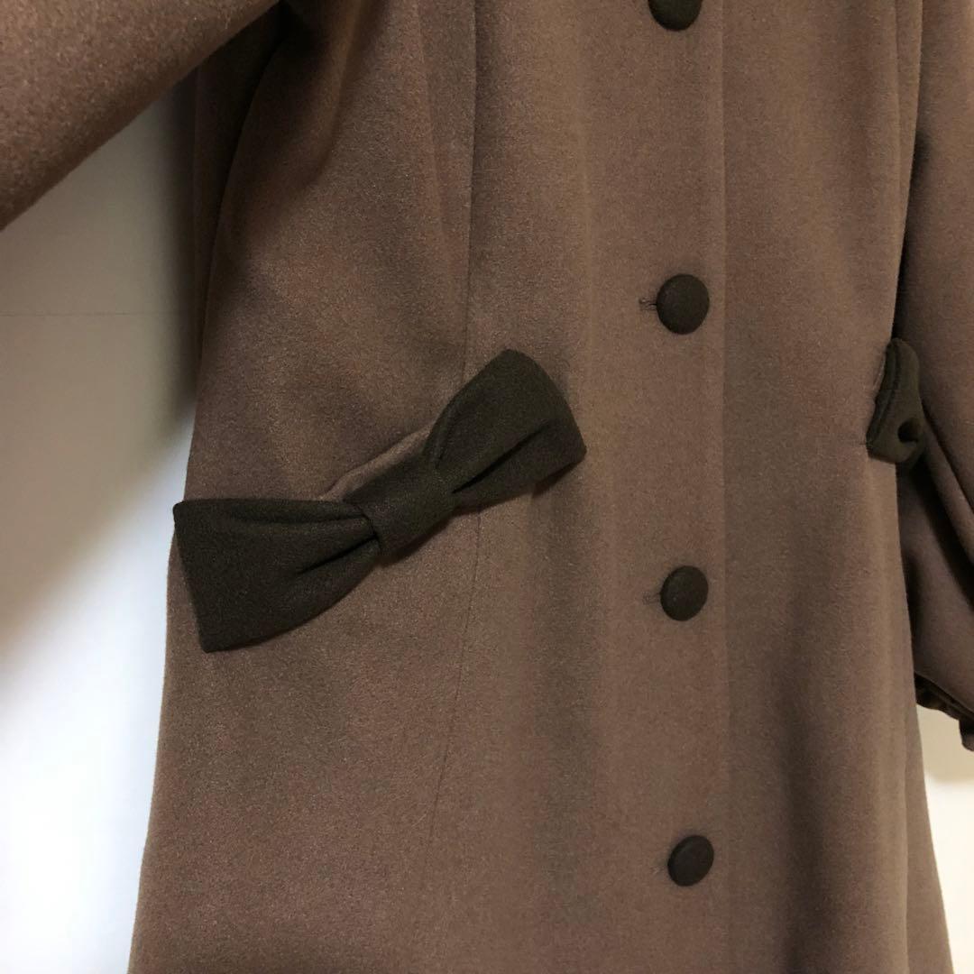 未使用品 青木美沙子 しまむら ロングコート ブラウン 3Lサイズ