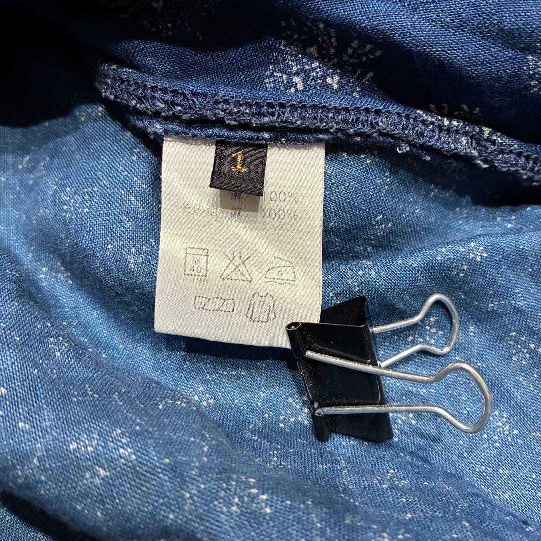 キャピタル パッチワーク インディゴリネン ペザントワンピース 1