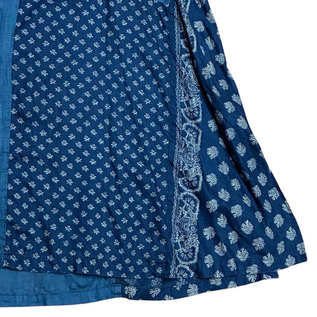 キャピタル パッチワーク インディゴリネン ペザントワンピース 1