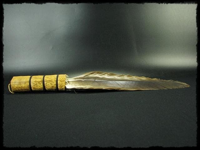 座掃 御羽箒 箒博 六ツ羽根 大掃込 茶道具 水屋道具 共箱 f321