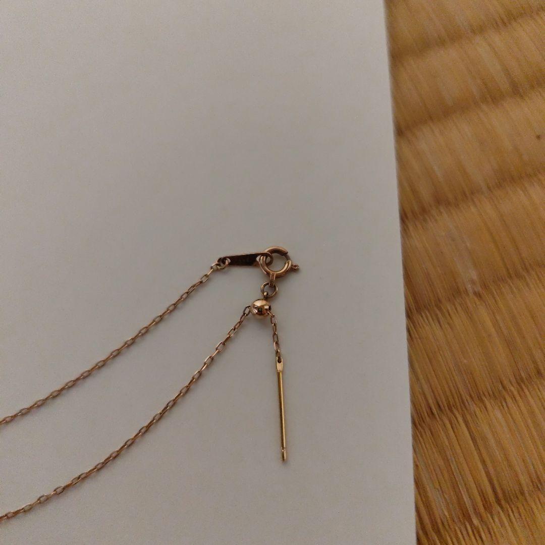 ■美品 アガット ネックレス K10PG×ダイヤモンド 結晶