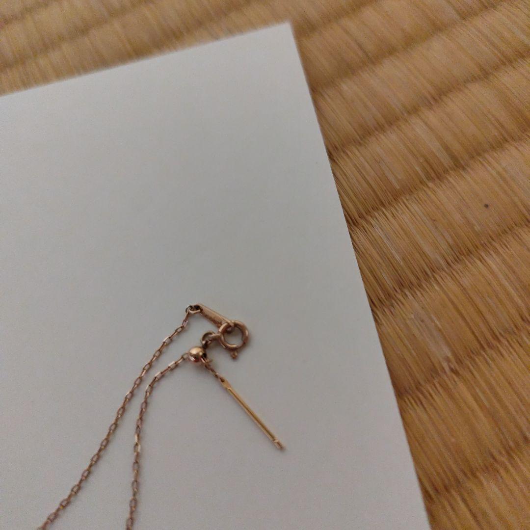 ■美品 アガット ネックレス K10PG×ダイヤモンド 結晶