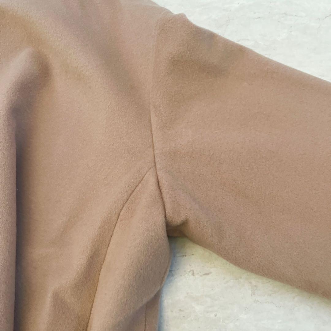 美品✨アンタイトル ミドル丈 ノーカラー コクーンコート 大きいサイズ カシミヤ