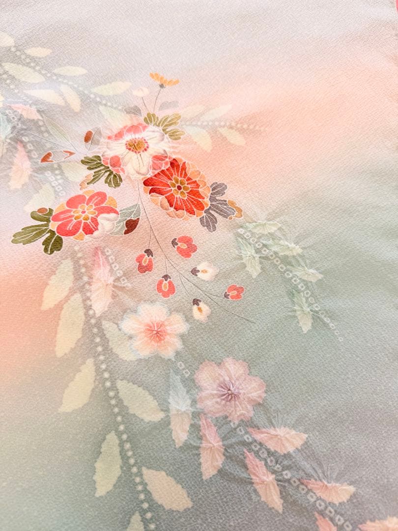 新品 高級 訪問着 正絹 絞り 辻が花 パステルカラー たたき染め ぼかし染め