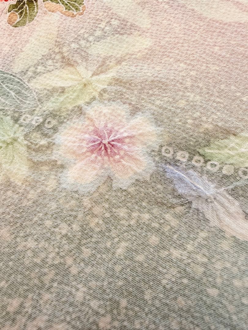 新品 高級 訪問着 正絹 絞り 辻が花 パステルカラー たたき染め ぼかし染め