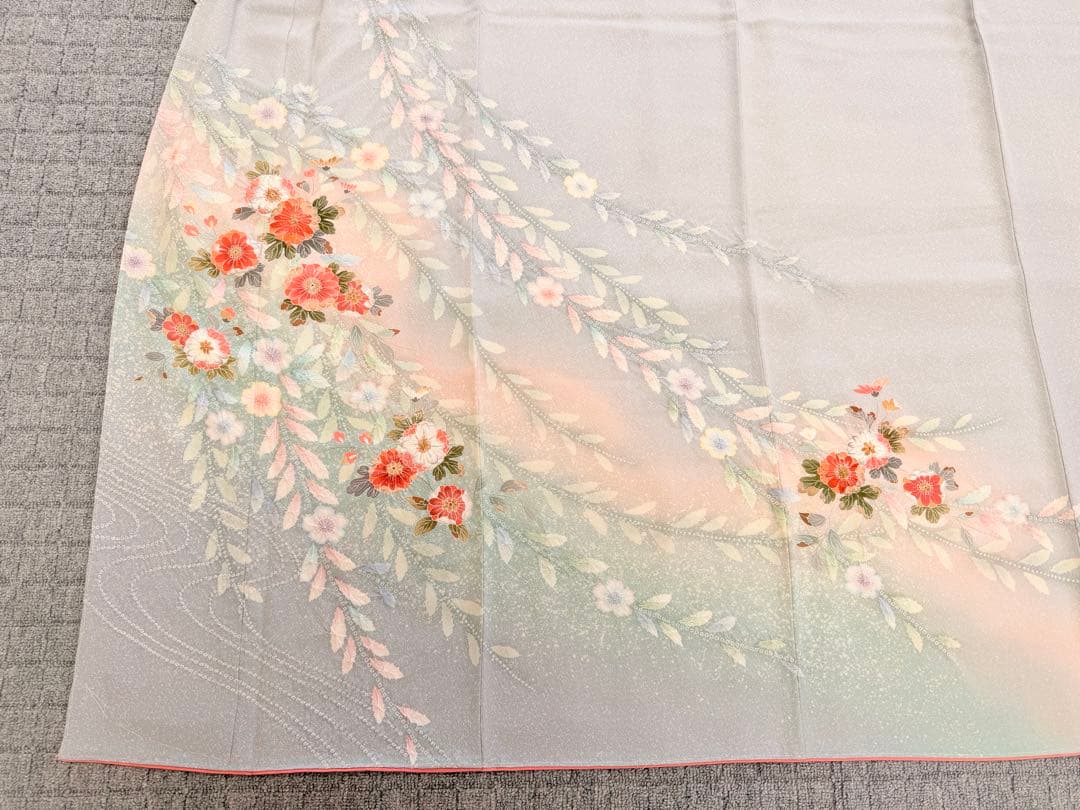 新品 高級 訪問着 正絹 絞り 辻が花 パステルカラー たたき染め ぼかし染め