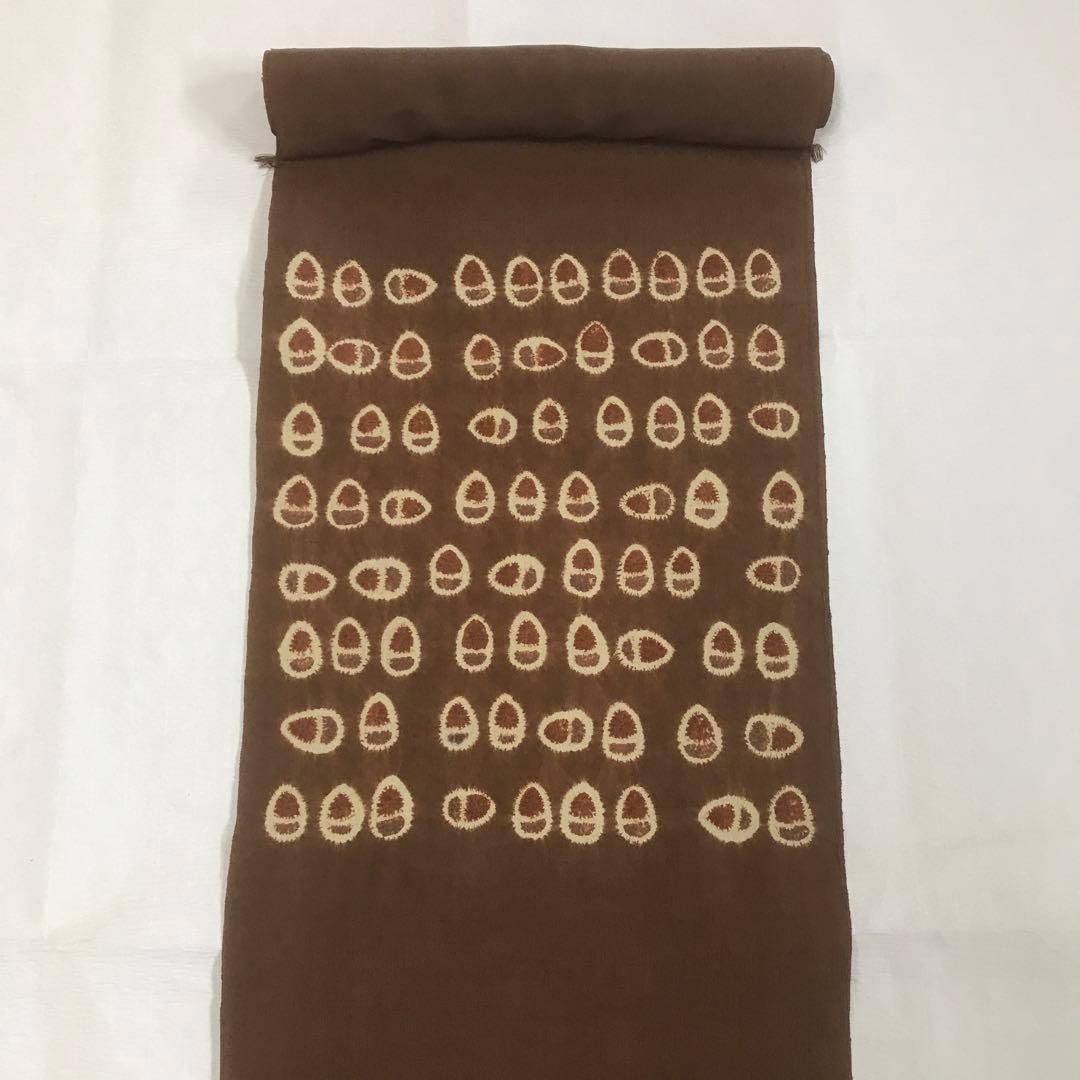 生紬絞り九寸名古屋帯