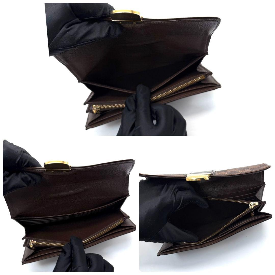 良品 ルイヴィトン ダミエ エベヌ ポルトフォイユ システィナ 財布 ブラウン