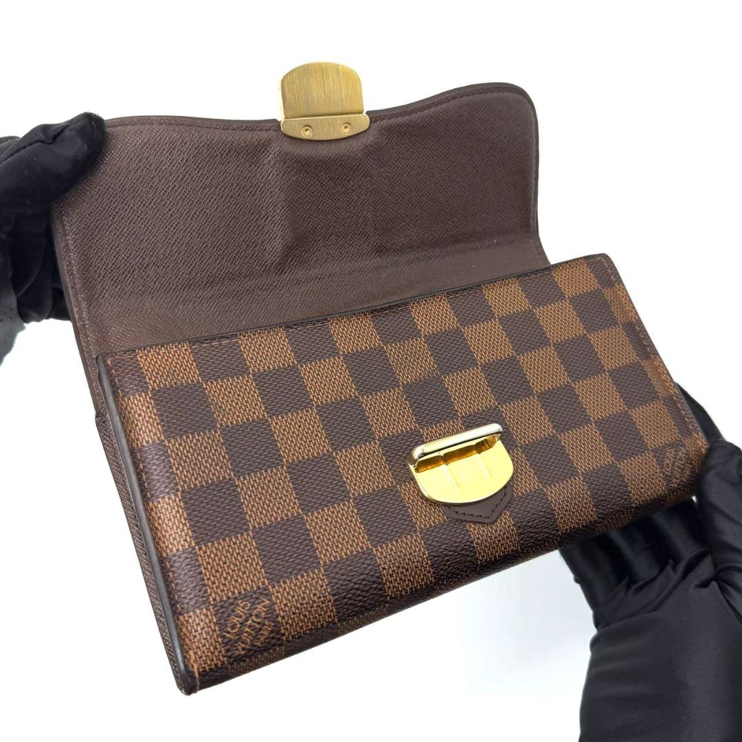良品 ルイヴィトン ダミエ エベヌ ポルトフォイユ システィナ 財布 ブラウン