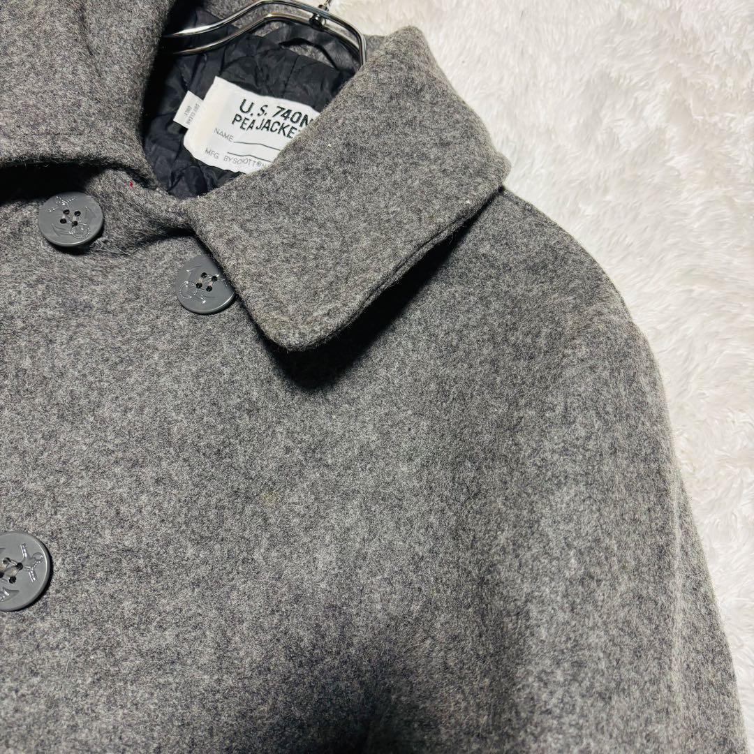 Schott 740N Pコート グレー USA製 中綿 キルティン XL相当