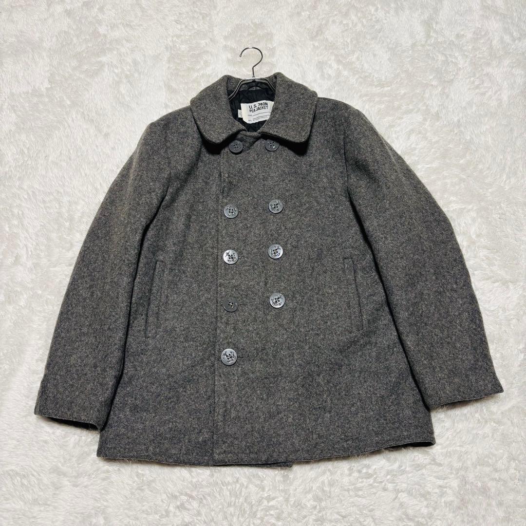 Schott 740N Pコート グレー USA製 中綿 キルティン XL相当