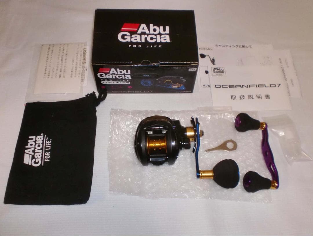 Ａｂｕ　オーシャンフィールド７『右巻き』スペアハンドル付　新品（※箱折り目有り）