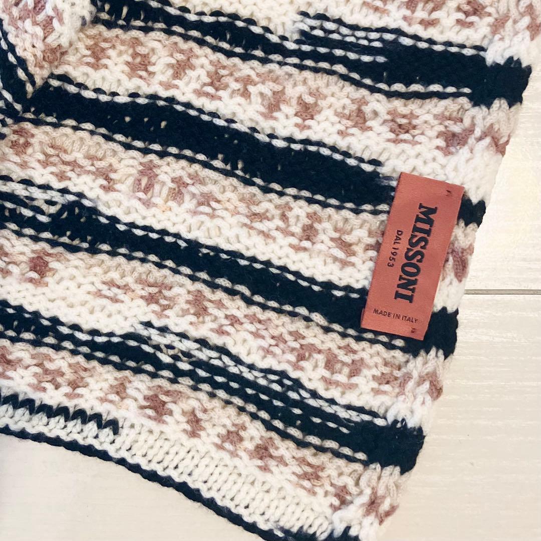 MISSONI ミッソーニ　マフラー　ストール　ニット　ウール　ボーダー柄