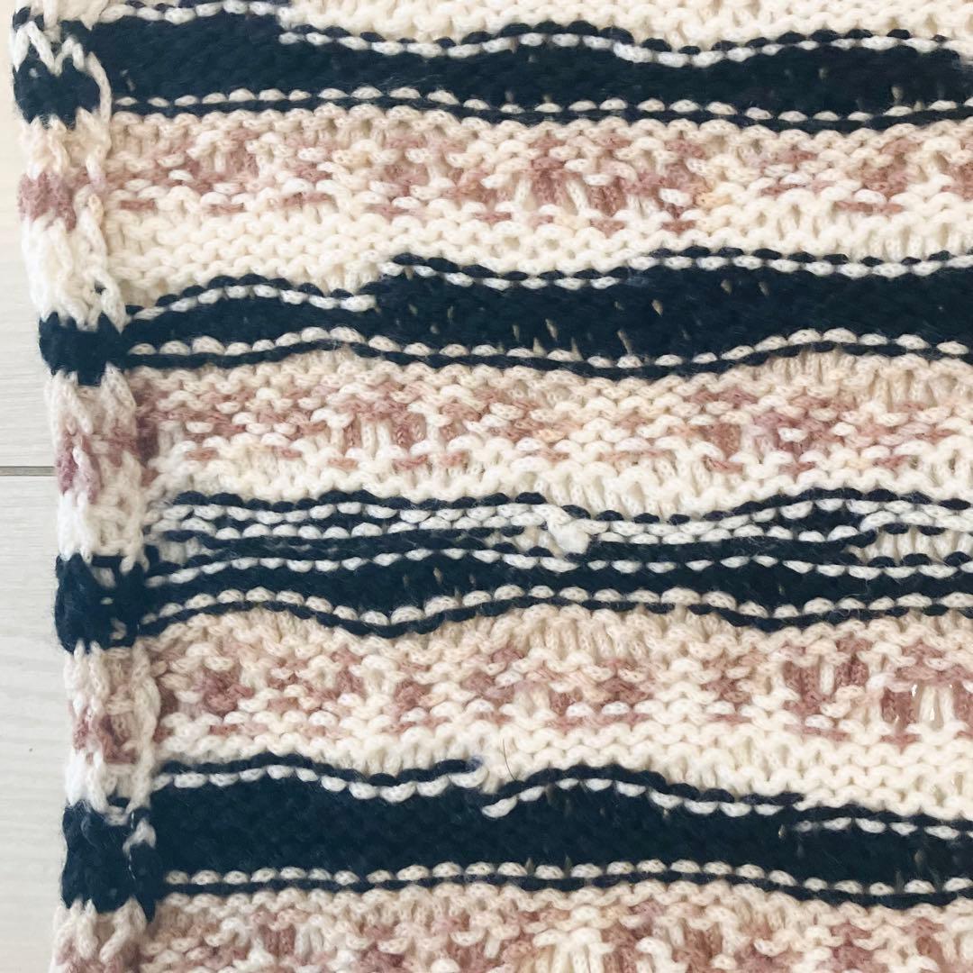 MISSONI ミッソーニ　マフラー　ストール　ニット　ウール　ボーダー柄