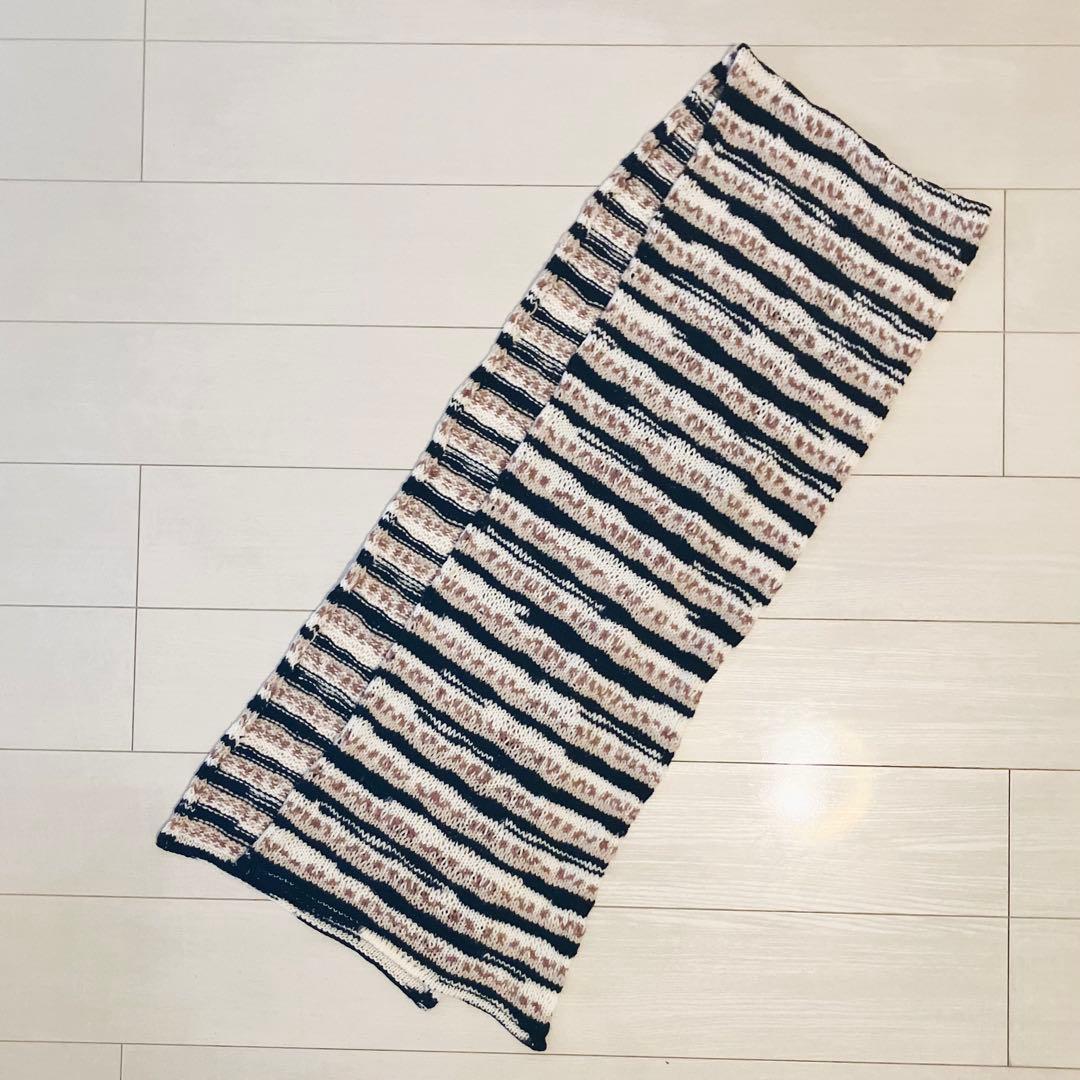 MISSONI ミッソーニ　マフラー　ストール　ニット　ウール　ボーダー柄