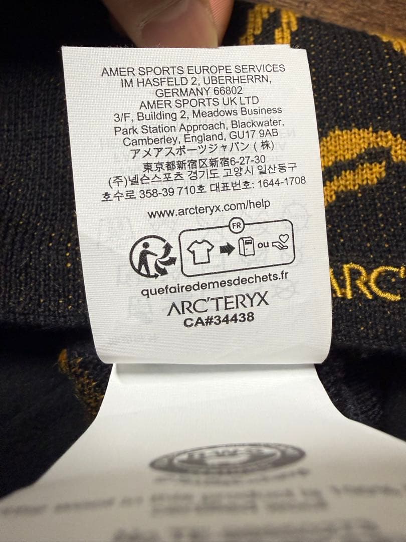 ARC'TERYX ニット帽 ブラック/イエロー