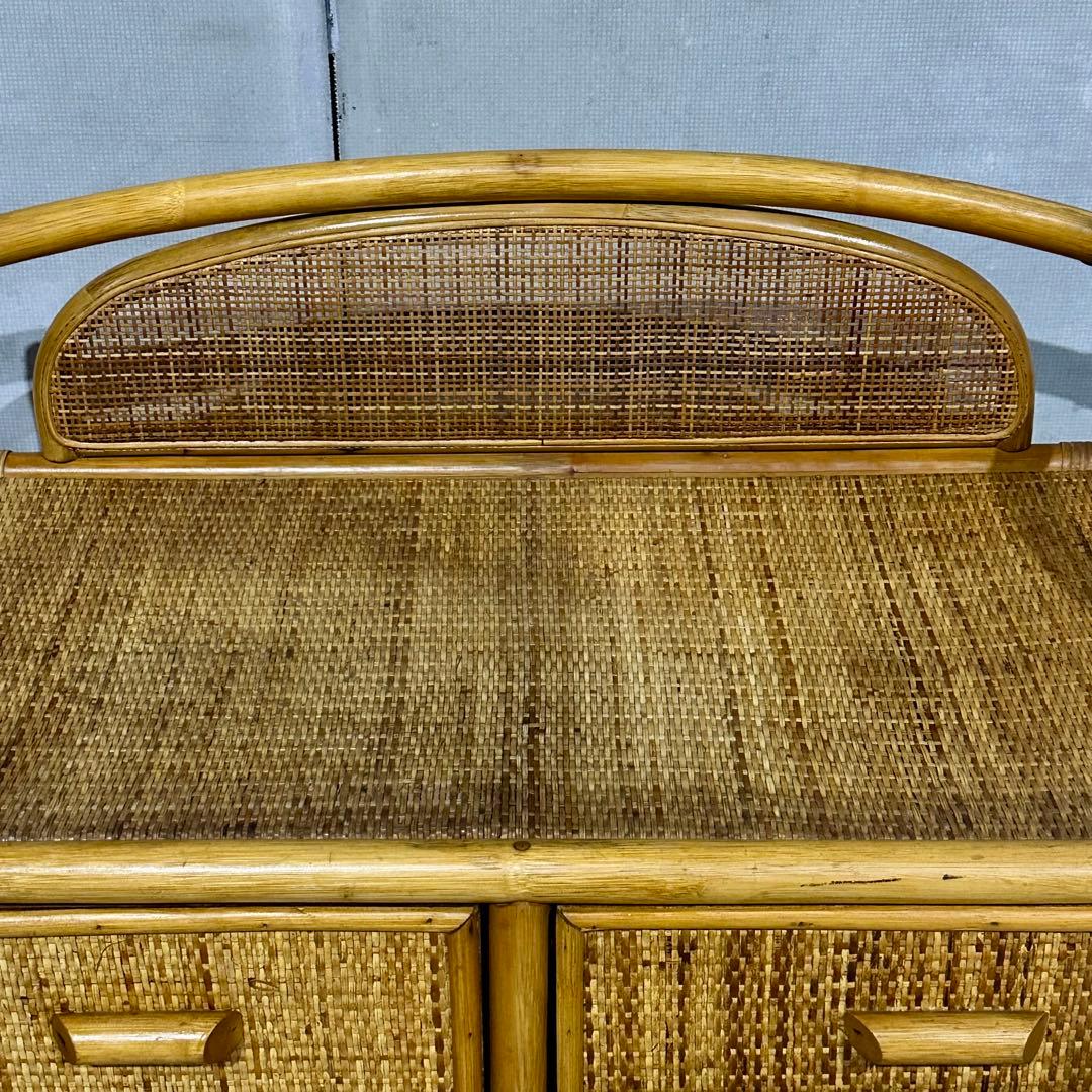 ꧁オールドがラタン꧂籐 収納家具 和モダン 昭和レトロ 6段チェスト