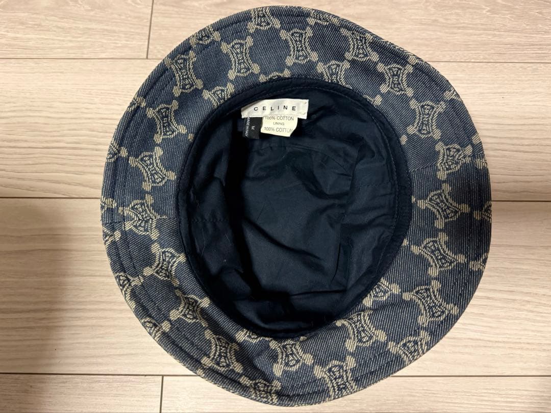 セリーヌ キャンバスレザー パリマカダム バケットハット 帽子 M