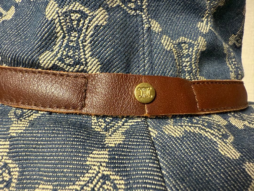 セリーヌ キャンバスレザー パリマカダム バケットハット 帽子 M