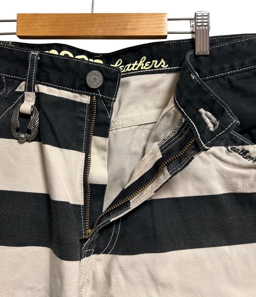 専用☆VANSON バンソン 404 囚人 ボーダー ワークパンツ W36 黒