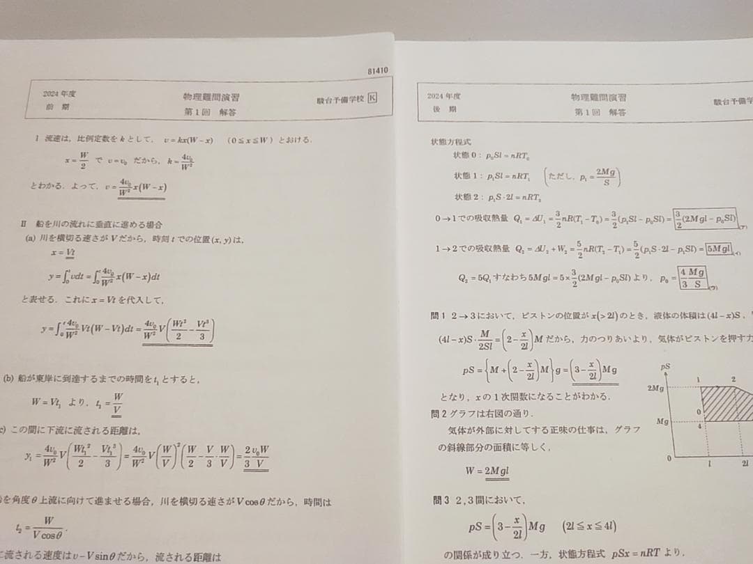駿台最上位クラスによる24年通期の物理難問演習　問題解説　河合塾　鉄緑会　東進