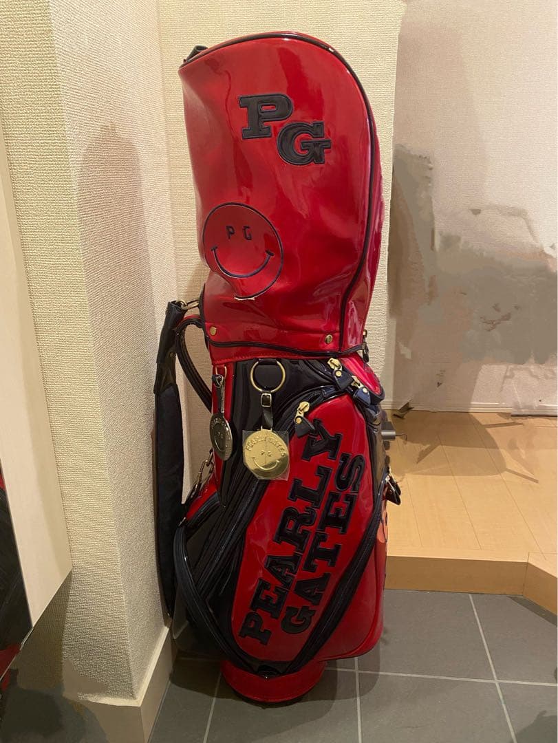 ち*も様 PEARLY GATES ゴルフバッグ 89 レッド/ネイビー