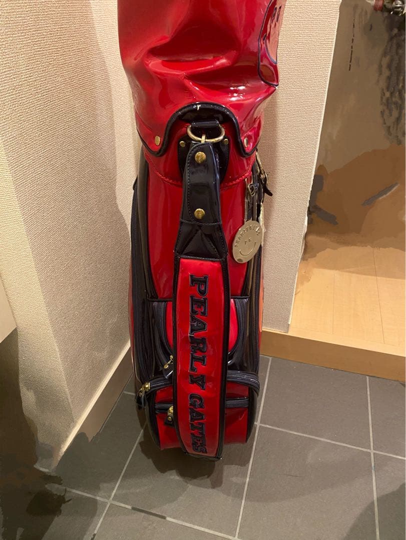 ち*も様 PEARLY GATES ゴルフバッグ 89 レッド/ネイビー