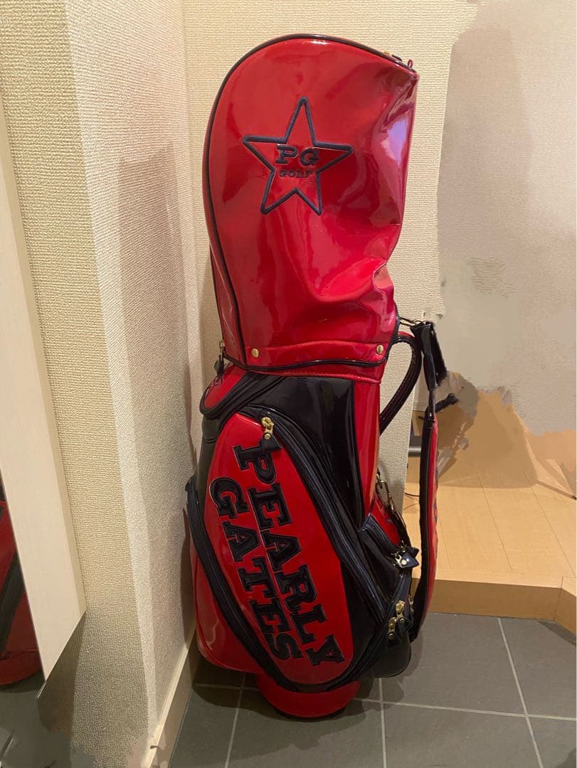 ち*も様 PEARLY GATES ゴルフバッグ 89 レッド/ネイビー