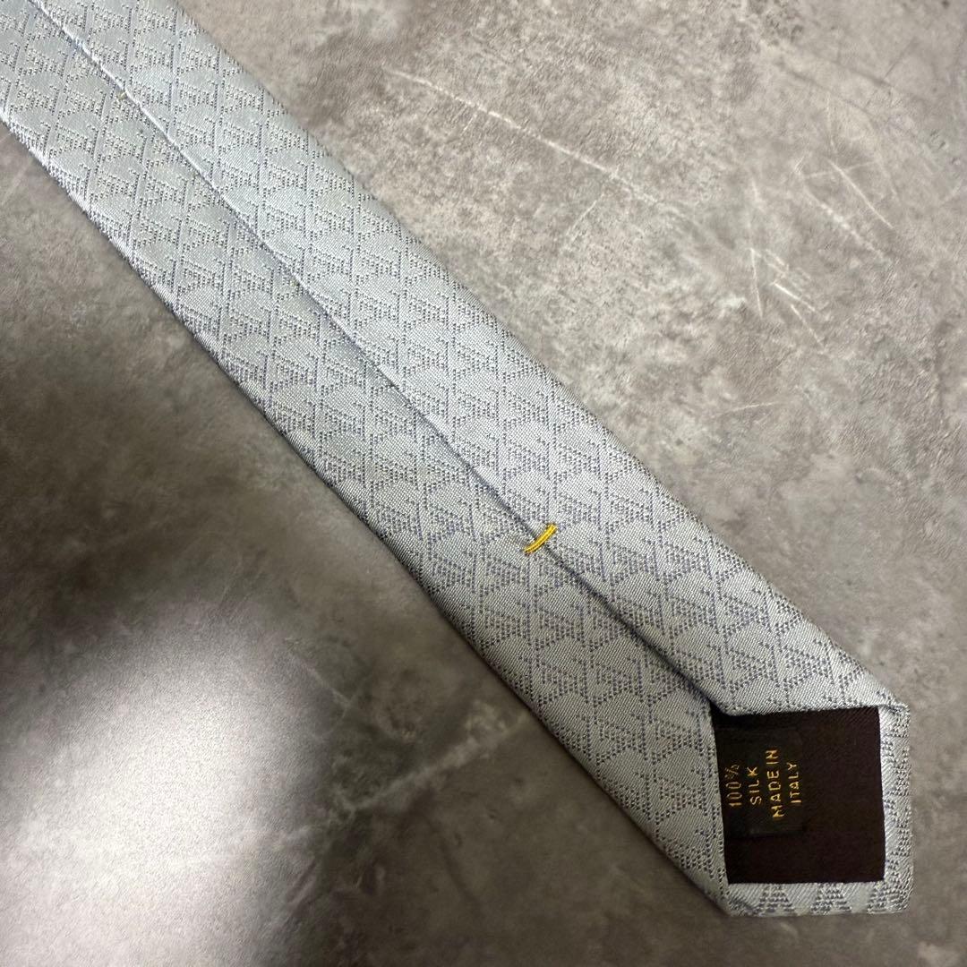 【きょう】ネクタイ モノグラム 総柄 シルバー 結婚式 希少