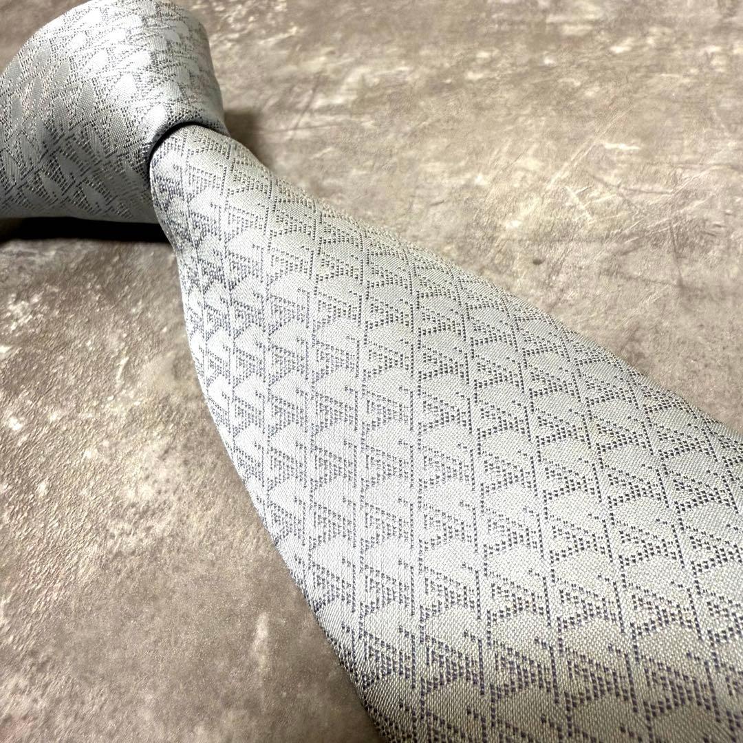 【きょう】ネクタイ モノグラム 総柄 シルバー 結婚式 希少