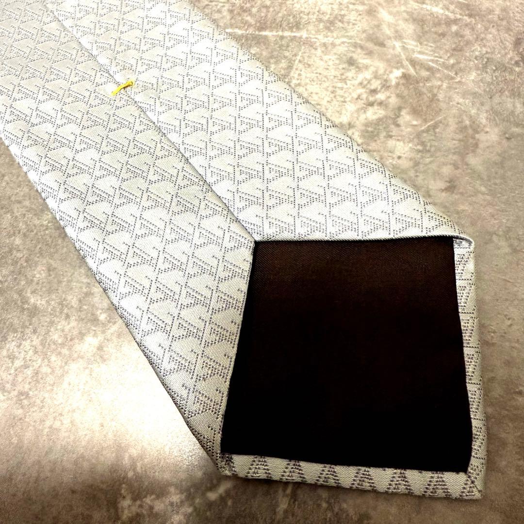 【きょう】ネクタイ モノグラム 総柄 シルバー 結婚式 希少