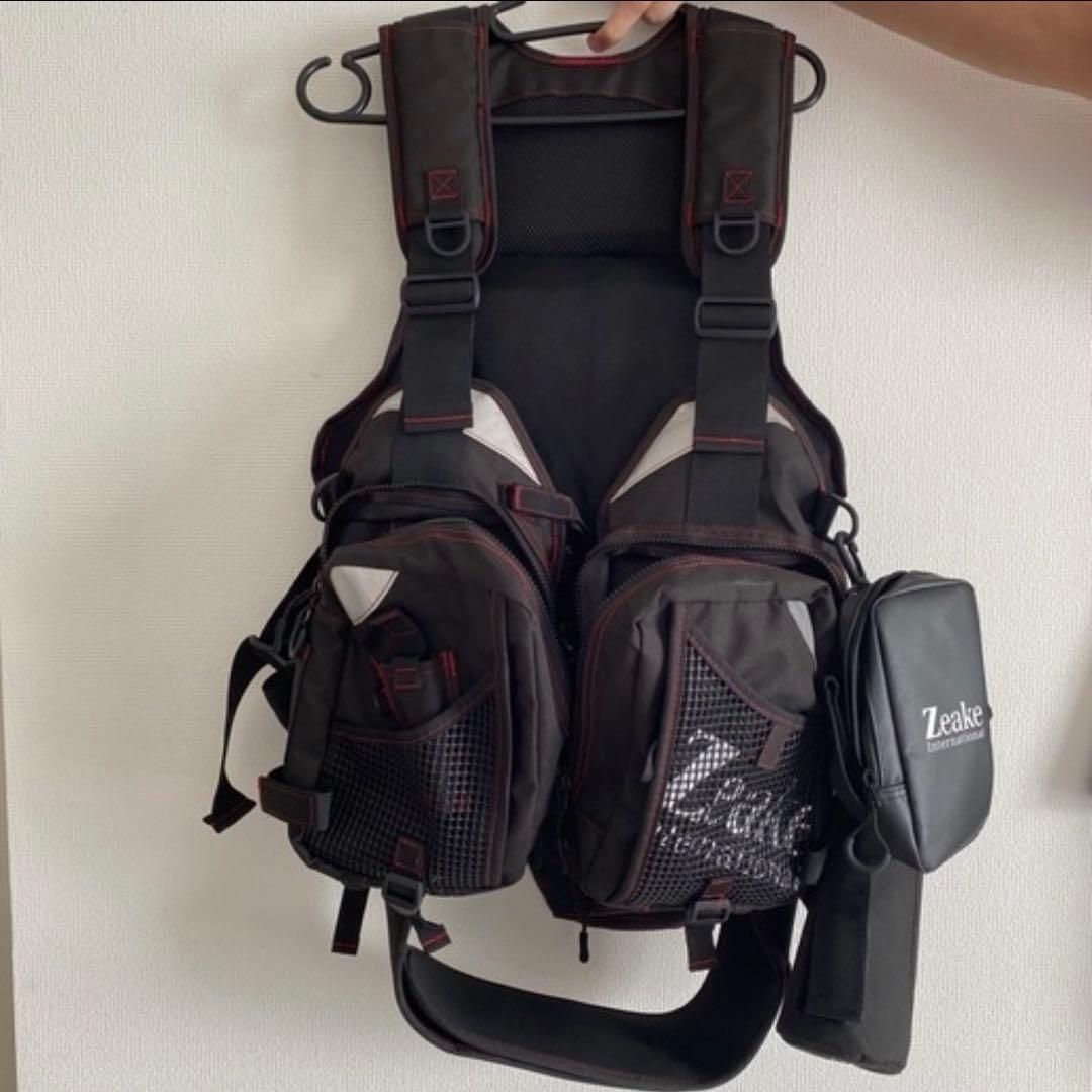 【美品】Zeake フィッシングベスト　レッド