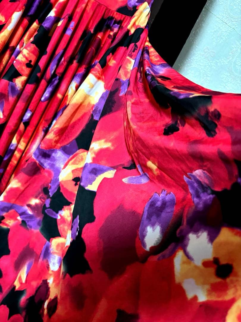 花柄ロングドレス・社交ダンス　パーティー