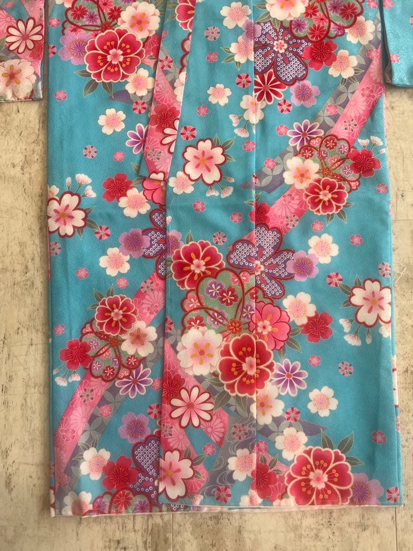 七五三　7歳着物　美品　花柄　四つ身