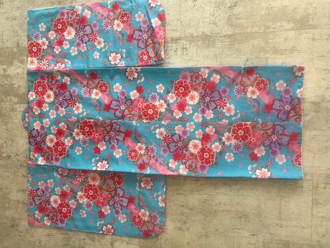 七五三　7歳着物　美品　花柄　四つ身