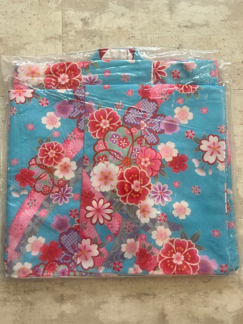 七五三　7歳着物　美品　花柄　四つ身