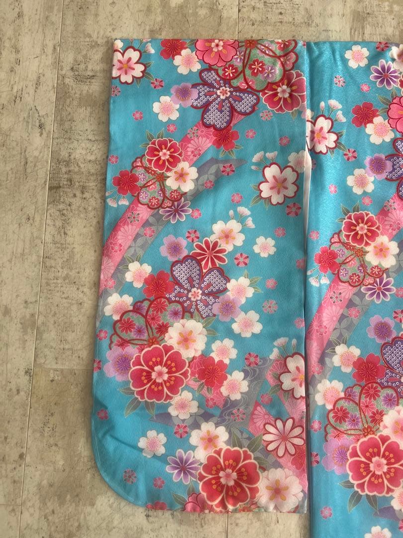 七五三　7歳着物　美品　花柄　四つ身