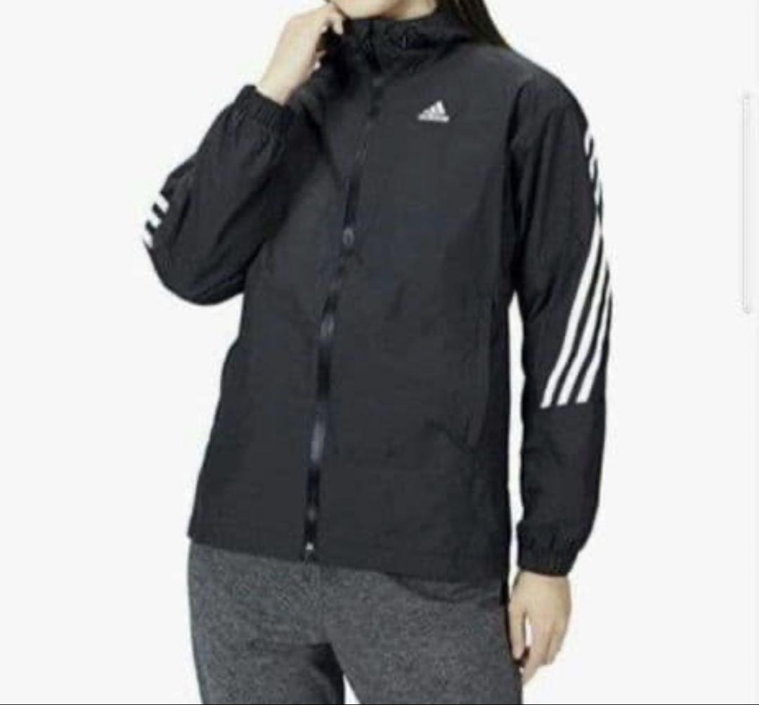 アディダス　裏起毛　ウインドブレーカー上下　ブラック　レディースM 新品未使用