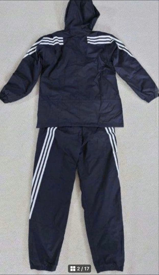 アディダス　裏起毛　ウインドブレーカー上下　ブラック　レディースM 新品未使用