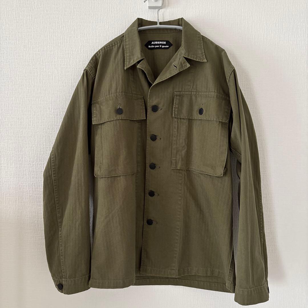 【別注】AUBERGE / M-43 ヘリンボーン ミリタリー シャツブルゾン