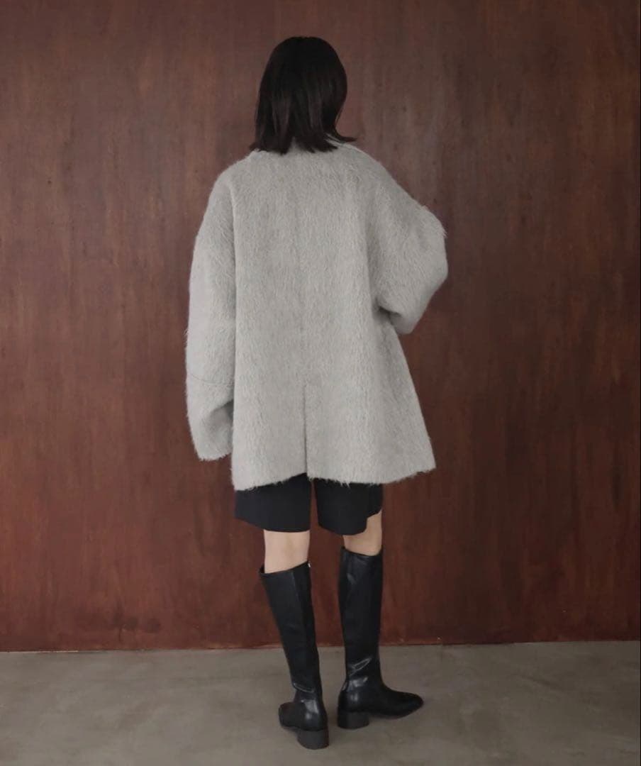 新品✨hellam同型✨シャギーミドルコート【杢グレー】