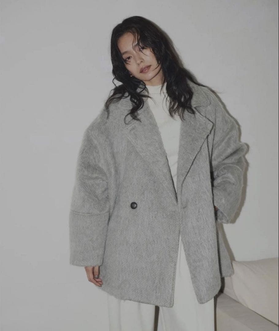 新品✨hellam同型✨シャギーミドルコート【杢グレー】