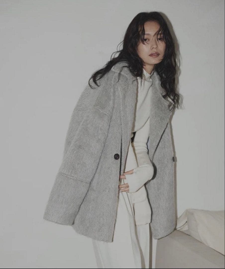 新品✨hellam同型✨シャギーミドルコート【杢グレー】
