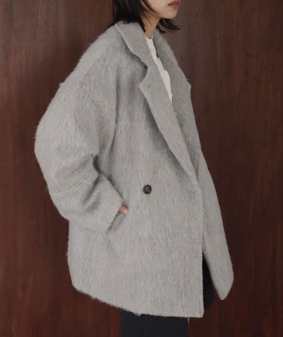 新品✨hellam同型✨シャギーミドルコート【杢グレー】