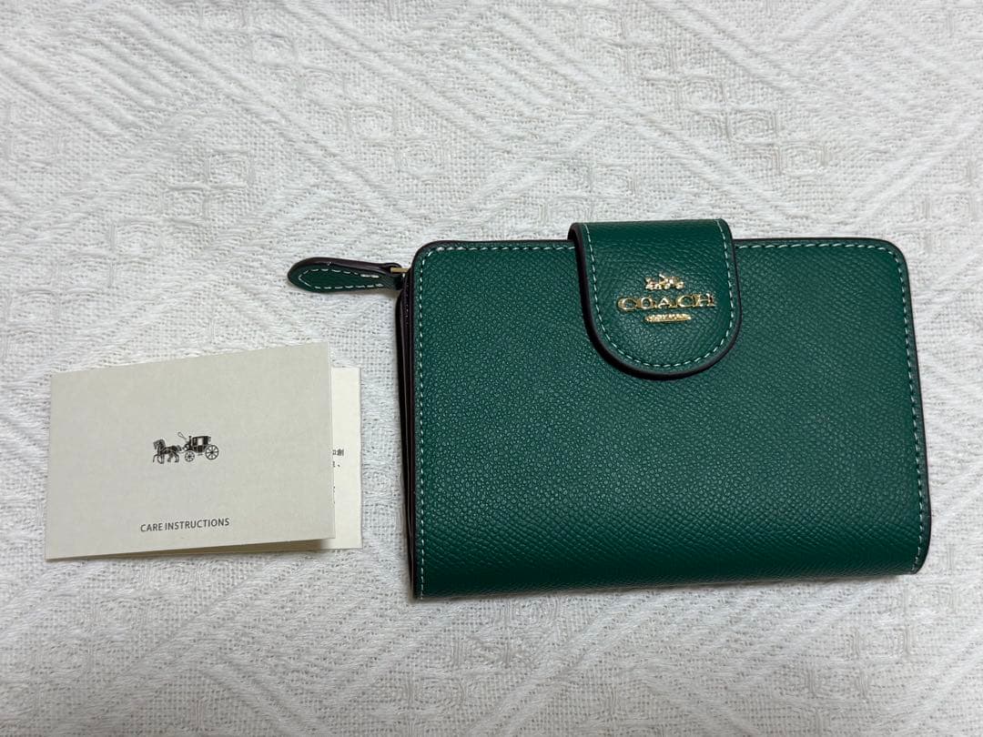 コーチ二つ折財布C6390 グリーン アウトレット