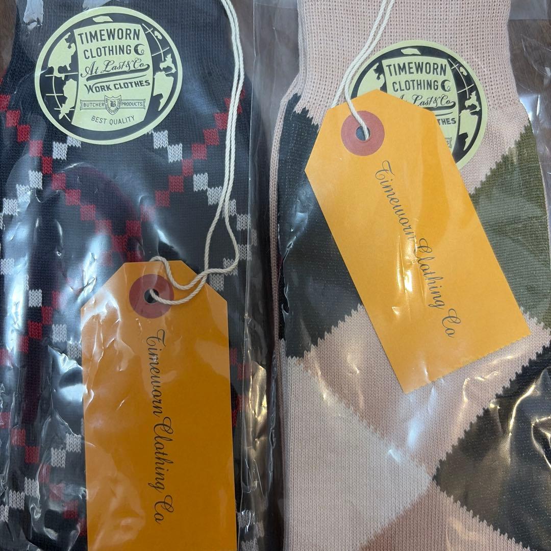 新品Atlast&co TIMEWORN CLOTHING ソックス 2足セット